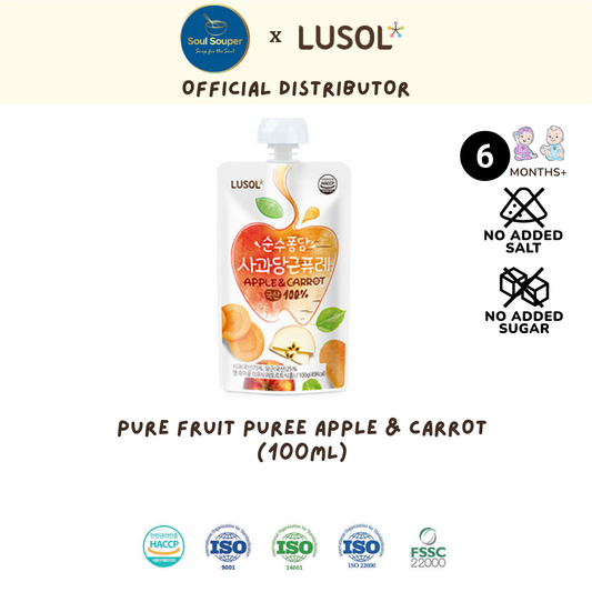 Lusol Pure Fruit Puree APPLE & CARROT - 6months+ (100g)