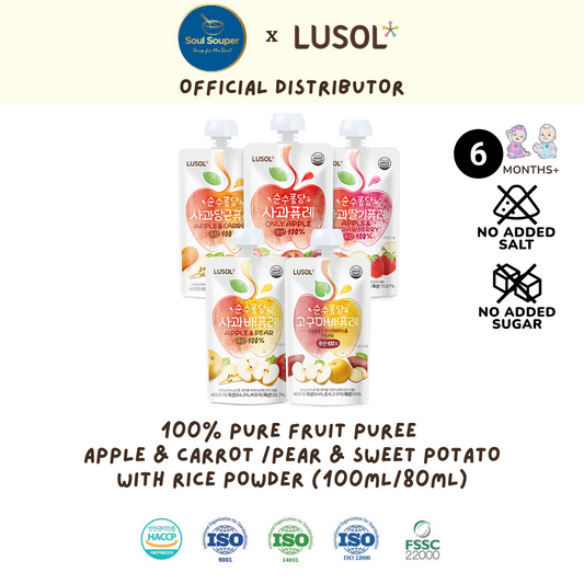 Lusol Pure 100%  Fruit Puree - 6months+ (80g)