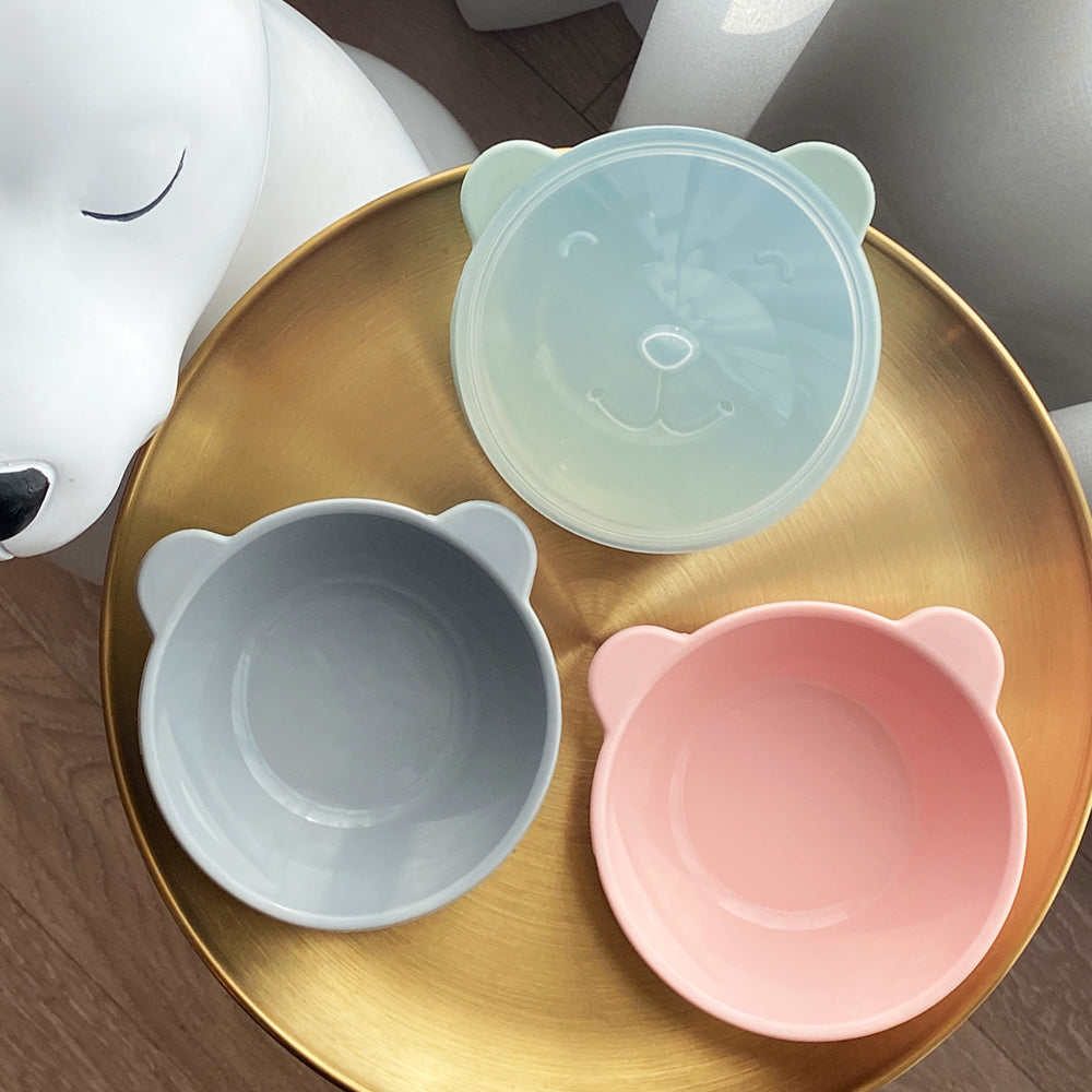 Organic Factory Korea Bear Platinum Silicone Bowl (with cover)