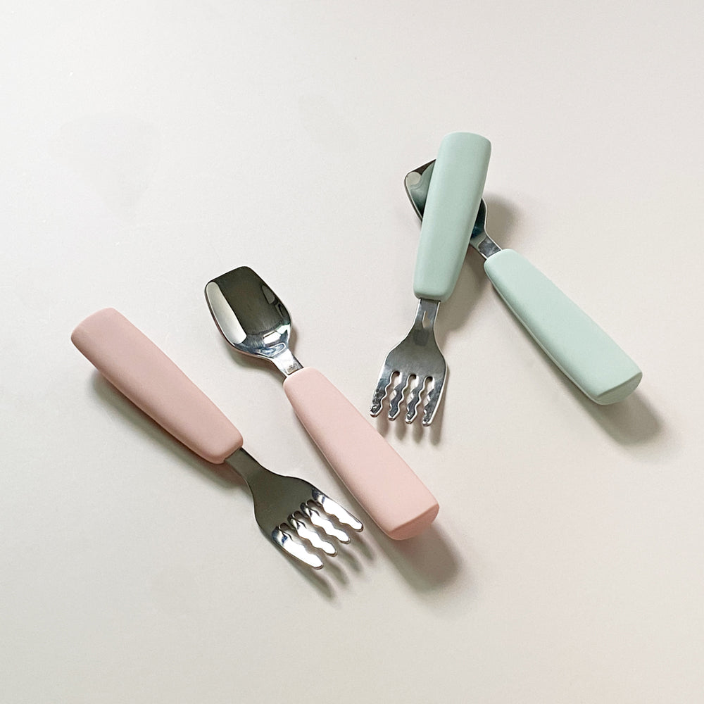 Organic Factory Korea Platinum Silicone Spoon&Fork (with case)