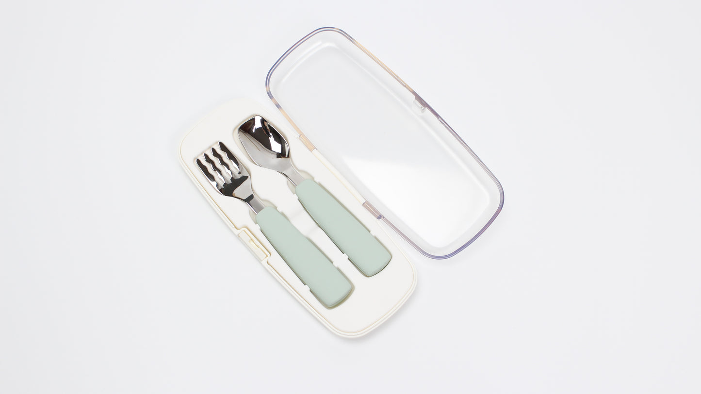 Organic Factory Korea Platinum Silicone Spoon&Fork (with case)