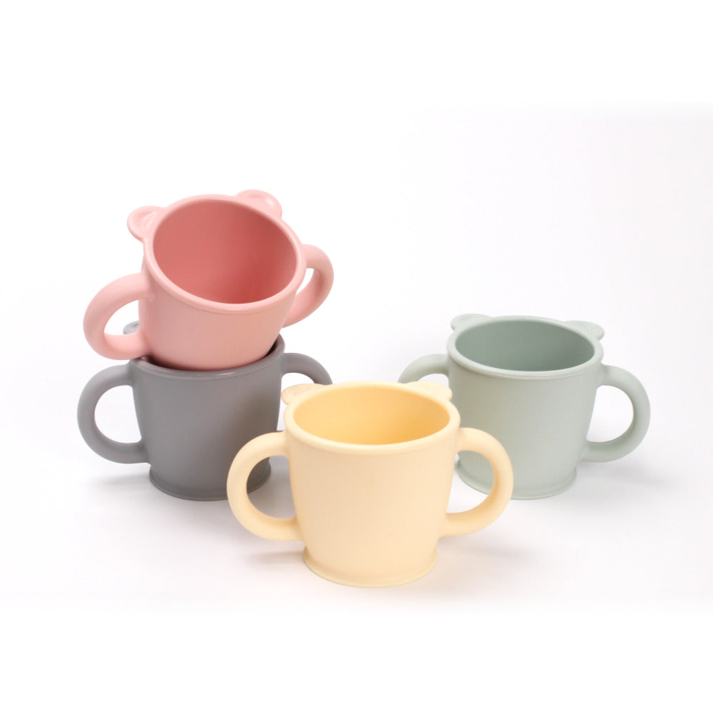 Organic Factory Korea Bear Platinum Silicone Two Handled Cup