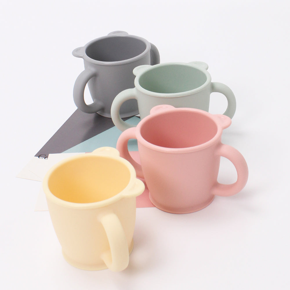 Organic Factory Korea Bear Platinum Silicone Two Handled Cup